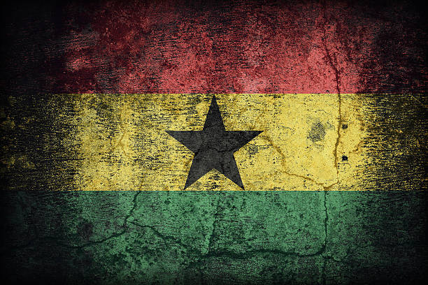 istock Ghana flag pattern on dirty old concrete wall texture 478922214