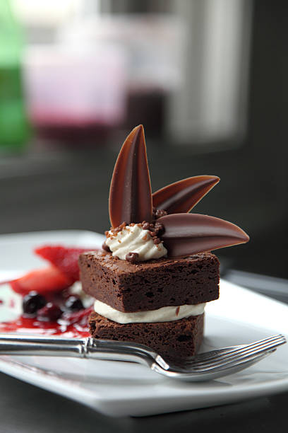 istock Plated choclate brownie desert 478923861
