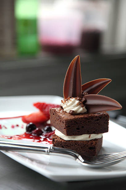 istock Plated choclate brownie desert 478923883