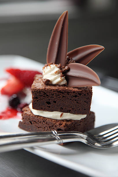 istock Plated choclate brownie desert 478923899