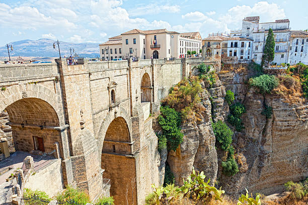 ciudad rhonda, españa - ronda spain rhonda bridge fotografías e imágenes de stock