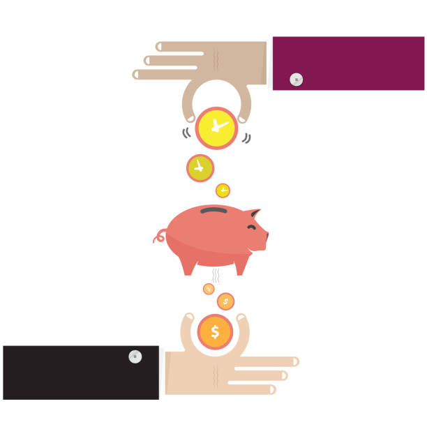 istock Time is money piggy bank. Flat design 478931844
