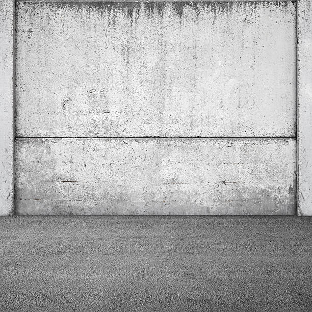 istock Gray concrete fence and asphalt. Urban square interior 478934457