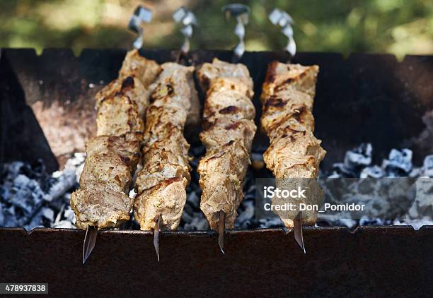 Shish Kebab On Skewers Stock Photo - Download Image Now - Kebab, Variation, 2015