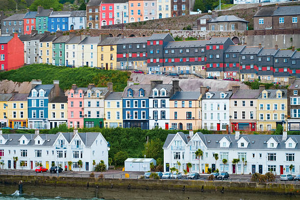 Houses in Cobh, Ireland stock photo