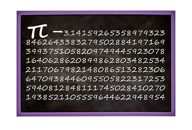 pi nummer auf tafel, isoliert auf weiss - equal sign fotos stock-fotos und bilder