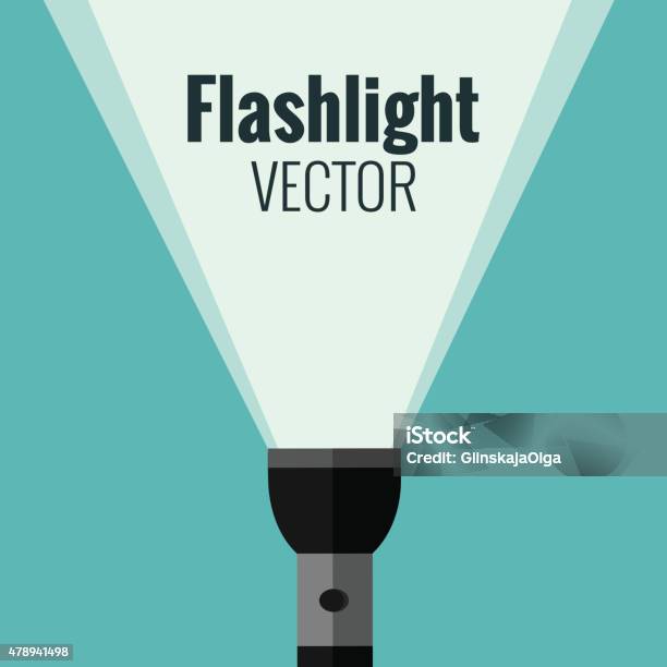 Flashlight Stock Illustration - Download Image Now - 2015, Battery, Computer Graphic
