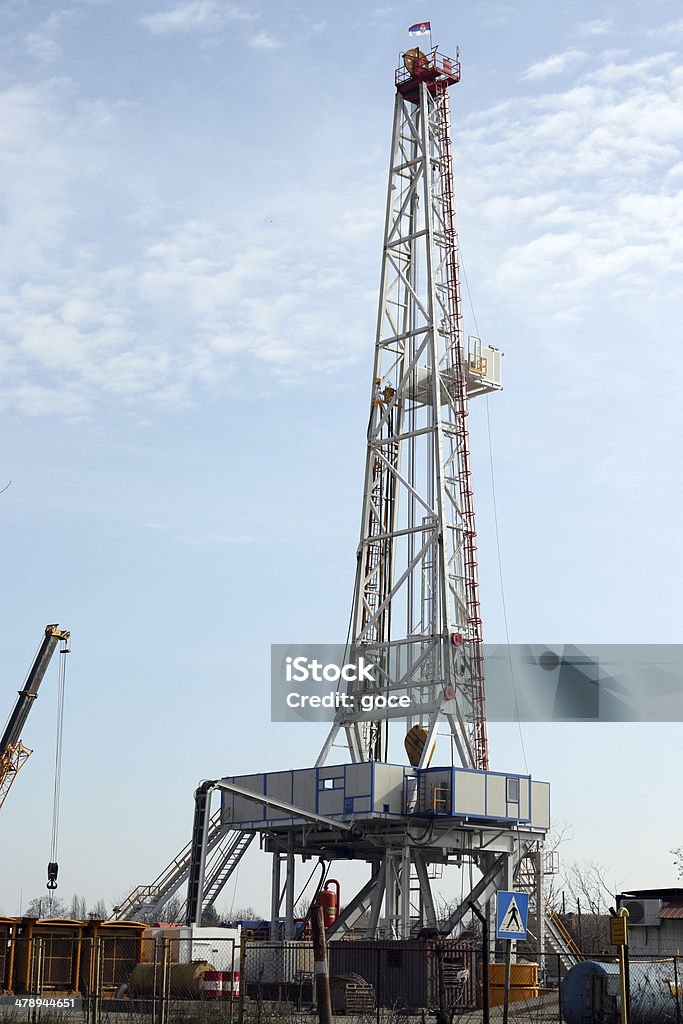 oil drilling rig heavy industry Agricultural Field Stock Photo