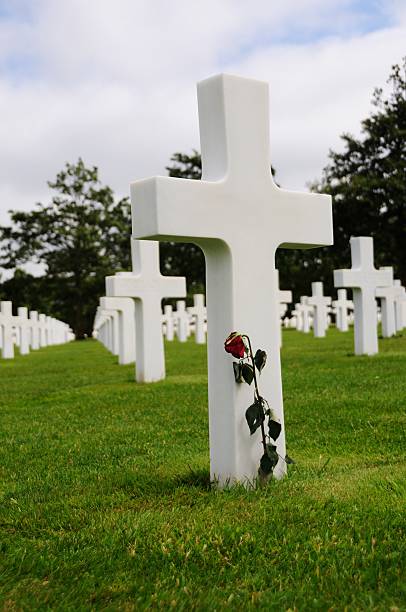 istock Honored Dead Cross headstone Normandy France 478945013