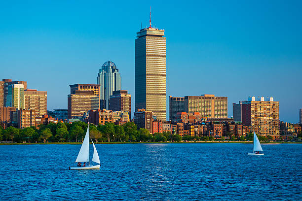 istock Back Bay Boston skyline with Charles River and a sailboat 478945106