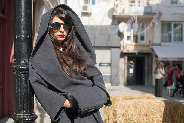 istock Women in wool jacket on a street 478948106