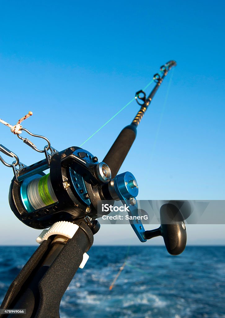 Ocean Fishing Reels On A Boat In The Sea Stock Photo - Download