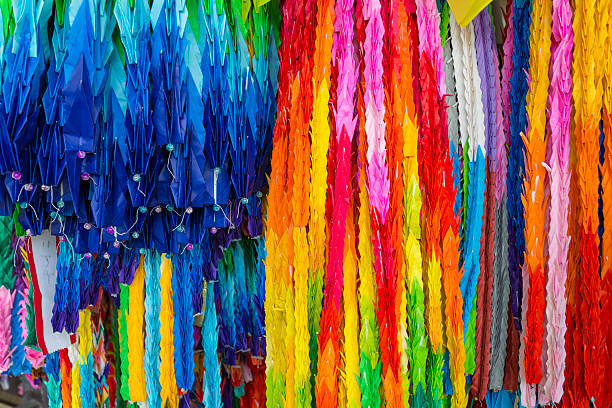 istock Brightly Coloured Origami Paper Cranes in Hiroshima 478951926
