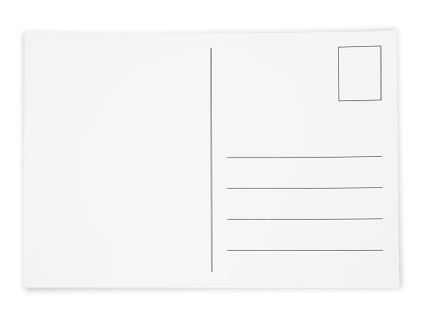 Simple Plain White Postcard isolated on white (excluding the shadow) - Add your own design!
