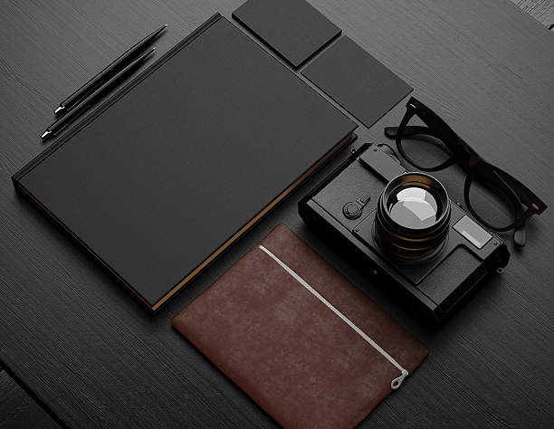 istock Set of business elements and photo camera. 3d render 478955804