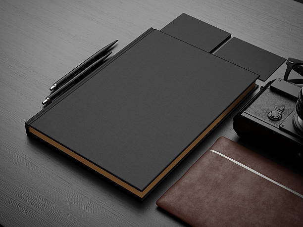 istock Set of black book and vintage elements. 3d render 478955806