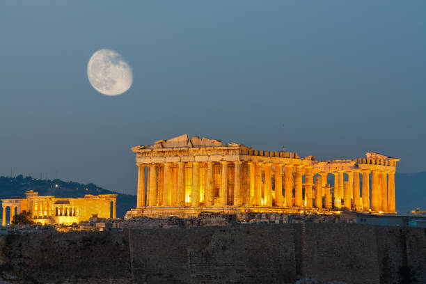 istock Acropolis in Athens with moon in the afternoon 478958777