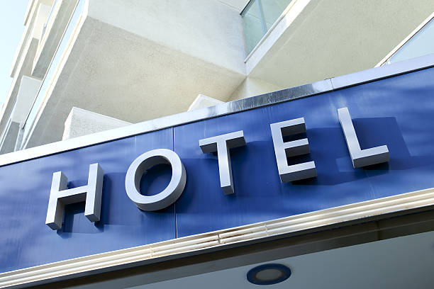 istock Light blue facade of modern new hotel 478959817