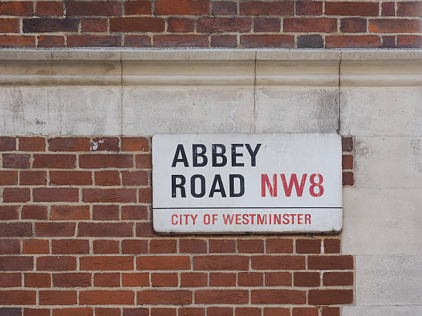 abbey road placa em londres - título de álbum - fotografias e filmes do acervo