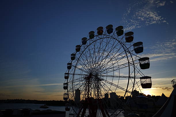 Ferris Wheel at dusk stock photo