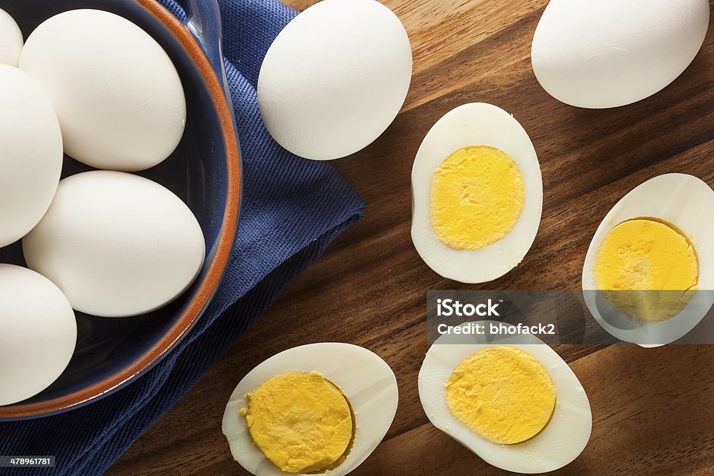 Organic Hard Boiled Eggs Organic Hard Boiled Eggs Ready to Eat Hard-Boiled Egg Stock Photo