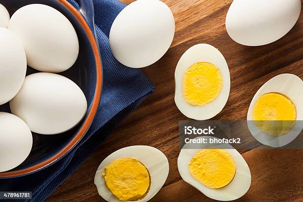 Organic Hard Boiled Eggs Stock Photo - Download Image Now - Hard-Boiled Egg, Animal Egg, Boiled