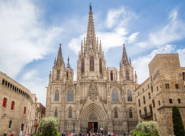 istock Facade of Barcelona gothic cathedral, in Spain 478962093