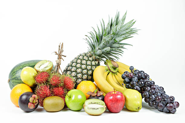 istock Fresh various fruits on isolated white background. 478963862