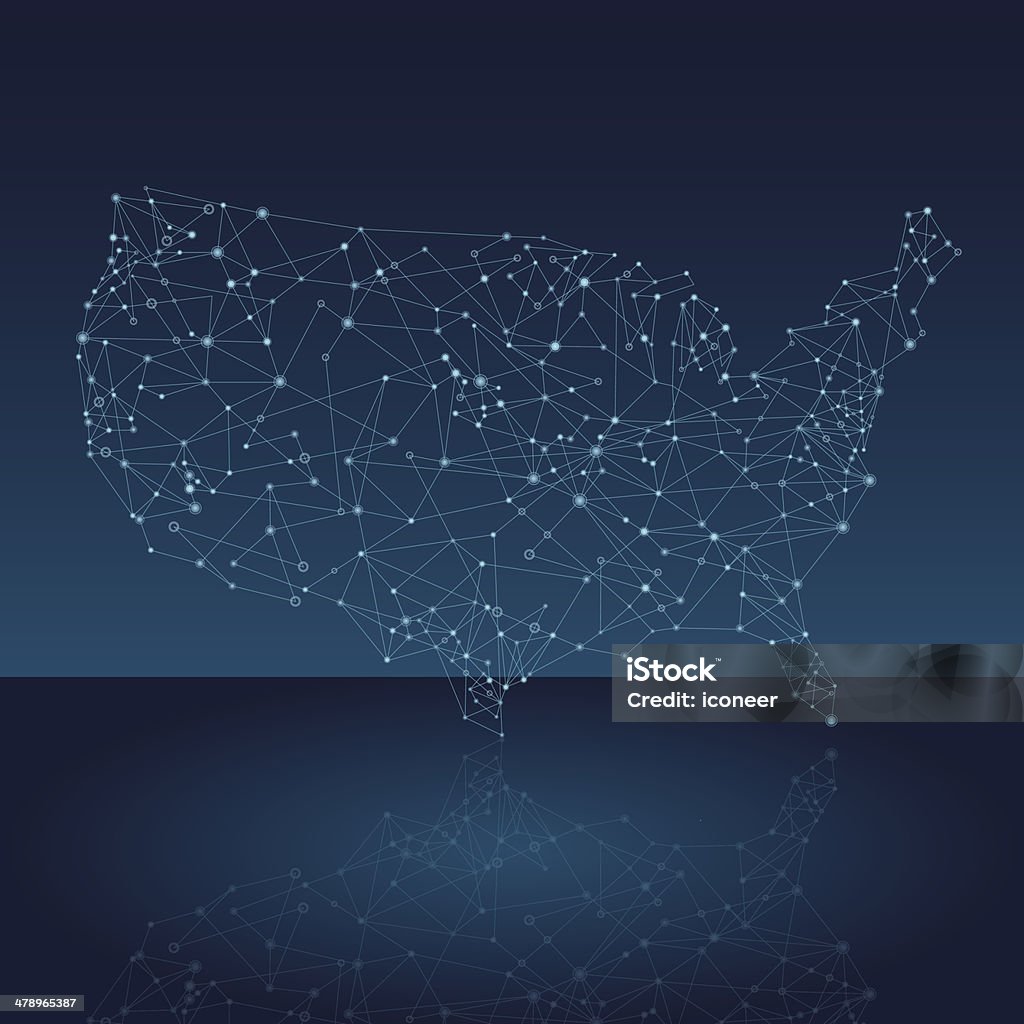 USA network Karte - Lizenzfrei Abstrakt Vektorgrafik