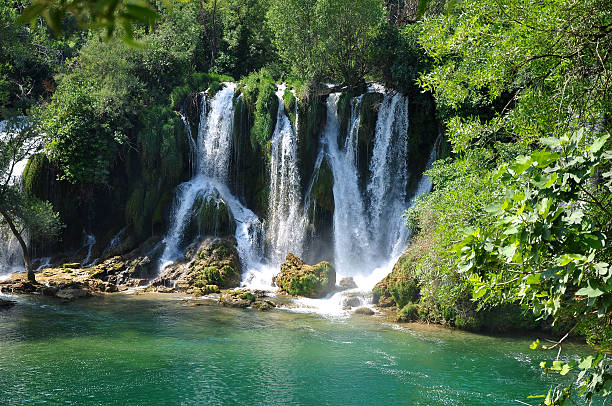 waterfall in kravica(croatia) stock photo