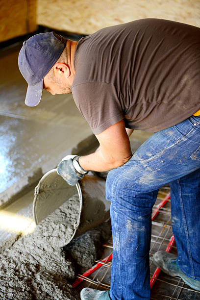 istock Warm water floor,pouring concrete floor 478966246
