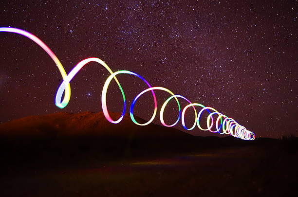 istock Light trail in a colorful mountain road 478966846