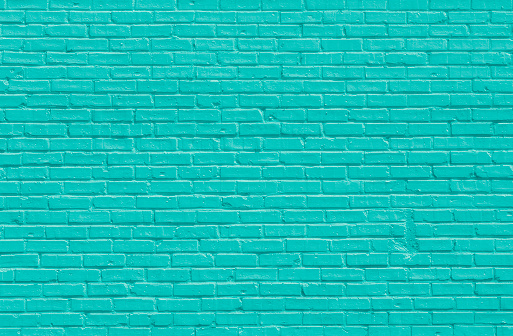 Turquoise brick wall for background or texture