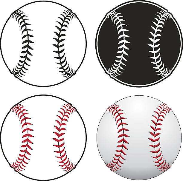 stockillustraties, clipart, cartoons en iconen met baseballs - honkbal