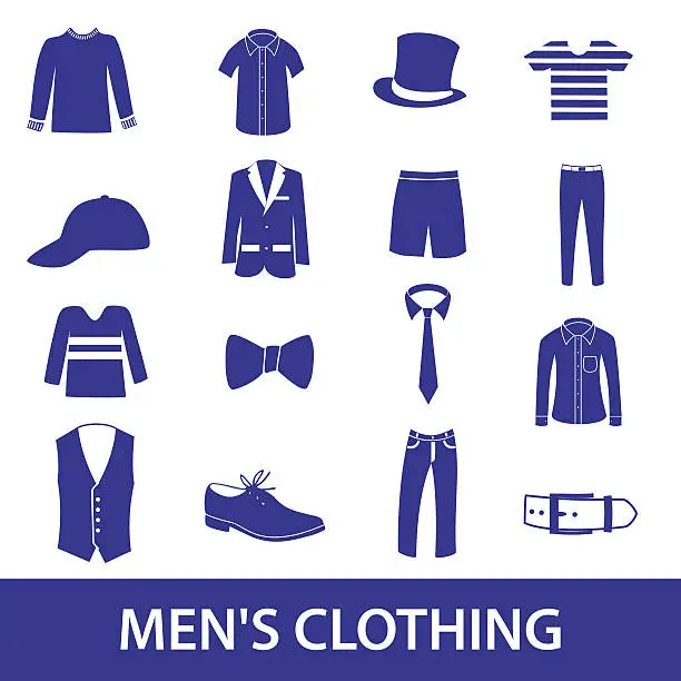 Vector illustration of mens clothing icon set eps10