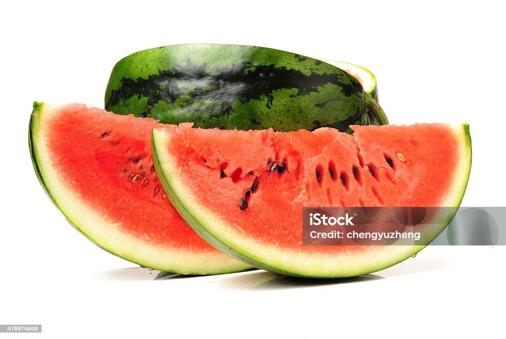 watermelon watermelon and slice isolated on white 2015 Stock Photo
