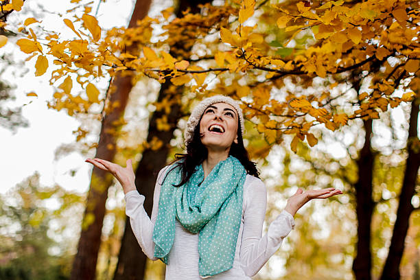 istock Young woman in the autumn forest 478976685