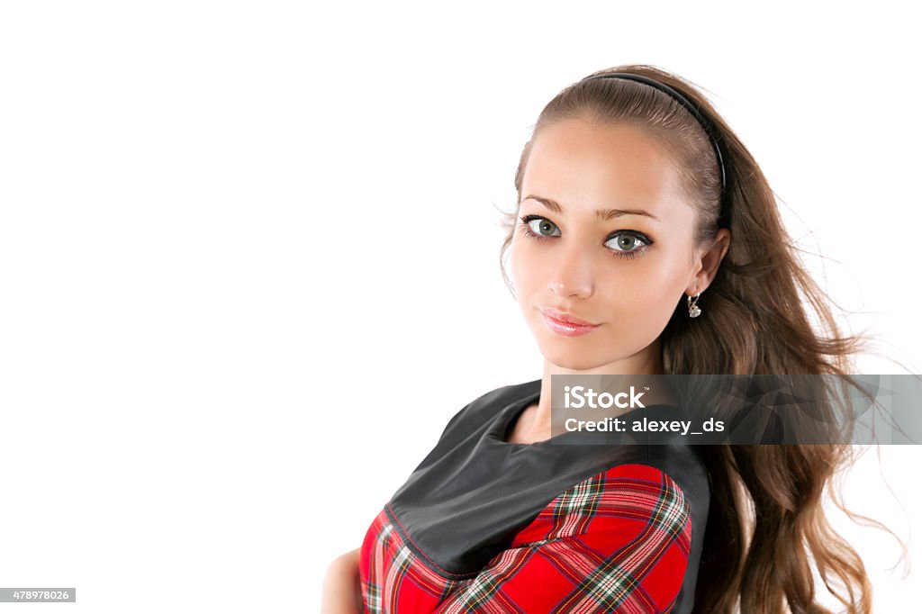 Smiling cute blonde looking at camera. Portrait. 2015 Stock Photo