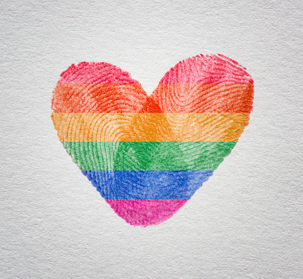 Two Fingerprints forming a Pride Heart together.