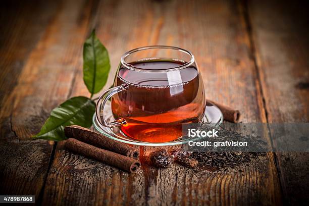Cup Of Green Tea Stock Photo - Download Image Now - Black Tea, Tea - Hot Drink, Leaf