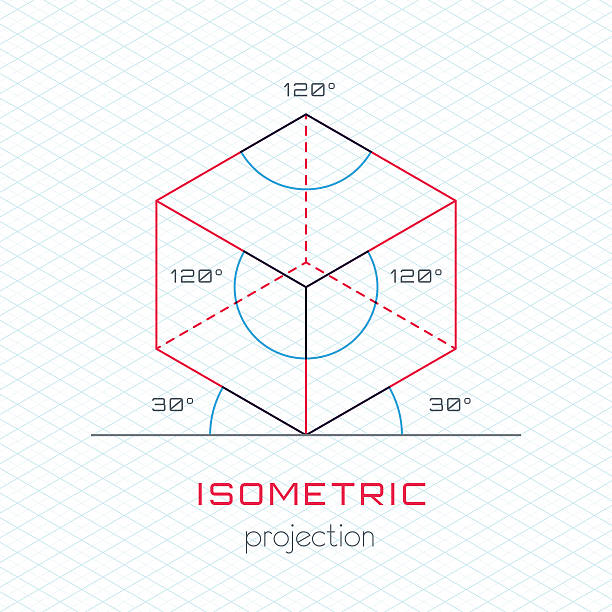 ilustraciones, imágenes clip art, dibujos animados e iconos de stock de estructura de objeto en axonometric perspectiva-grid templat isométricos - construction frame technology cube built structure