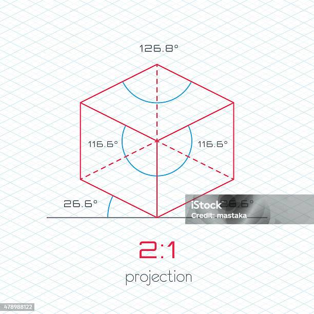 Frame Object In Axonometric Perspective 21 Grid Template Stock Illustration - Download Image Now