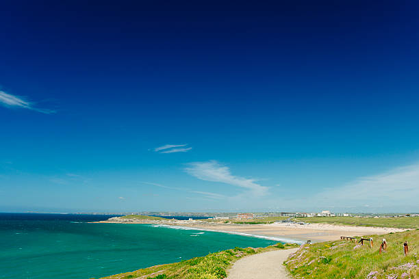 Views over Fistral Beach and Newquay Cornwall