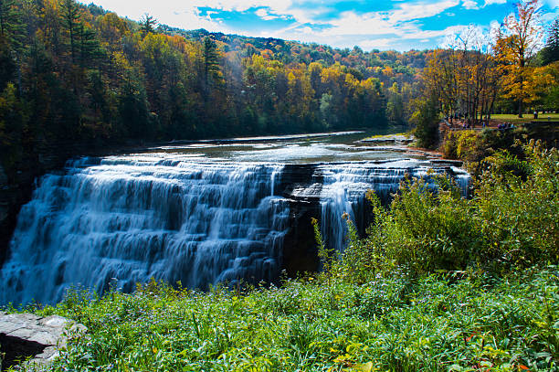 letchworth cascada - letchworth garden city fotografías e imágenes de stock