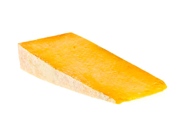 thin wedge of red leicester cheese - leicester 個照片及圖片檔