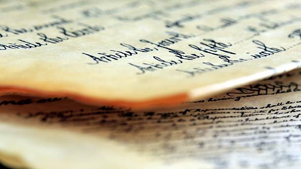 istock Old vintage letter with elegant handwriting closeup 478991661