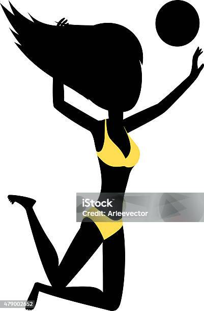 Volleyball Girl Stock Illustration - Download Image Now - 2015, Activity, Adult