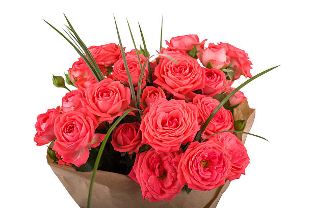 istock Beautiful roses bouquet isolated on white 479002684