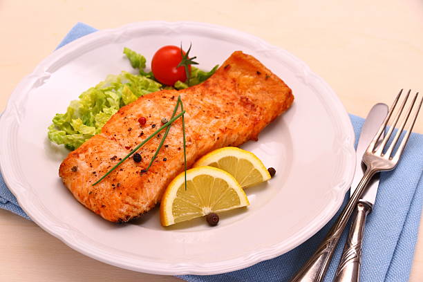 istock Grilled salmon and vegetables 479004951