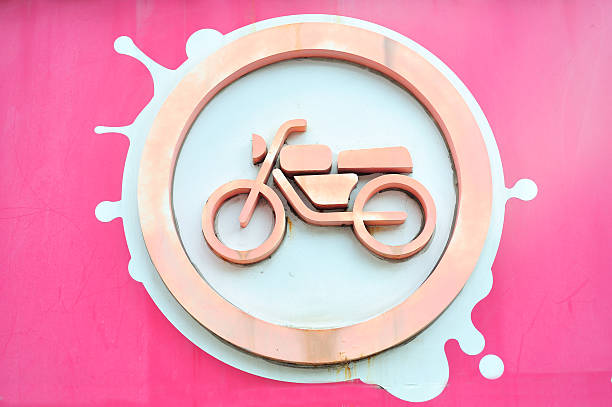 istock Motocycle symbol in parking place 479005972